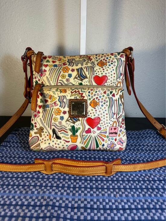 Dooney & Bourke Handbags - Dooney & Bourke Vintage Whimsy Doodle Sketch Crossbody Bag
